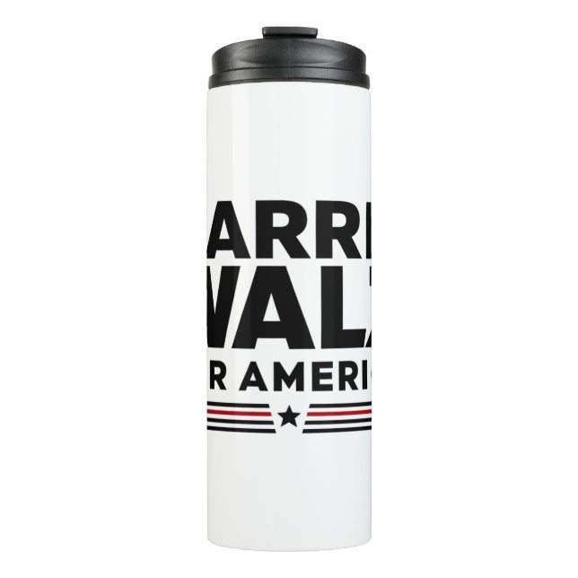 Harris walz für Amerika Thermosbecher (Vorderseite)