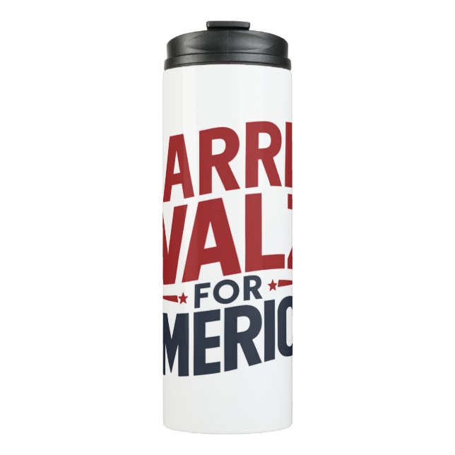 Harris walz für Amerika Thermosbecher (Vorderseite)