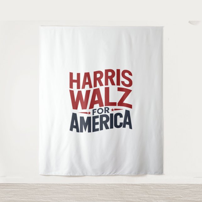 Harris walz für Amerika Wandteppich (Vorderseite)