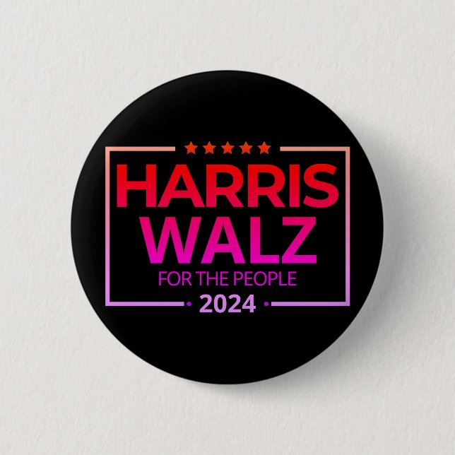 Harris walz für die Menschen 2024 Button (Vorderseite)