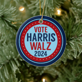 Harris Walz für Präsident 2024 zu Weihnachten Keramik Ornament