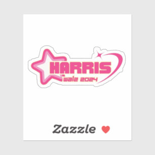 Harris Walz Girly Pink Stars und Präsident des Her Aufkleber