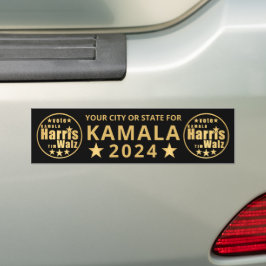 Harris Walz Gold Wahl Personalisiert politische Autoaufkleber