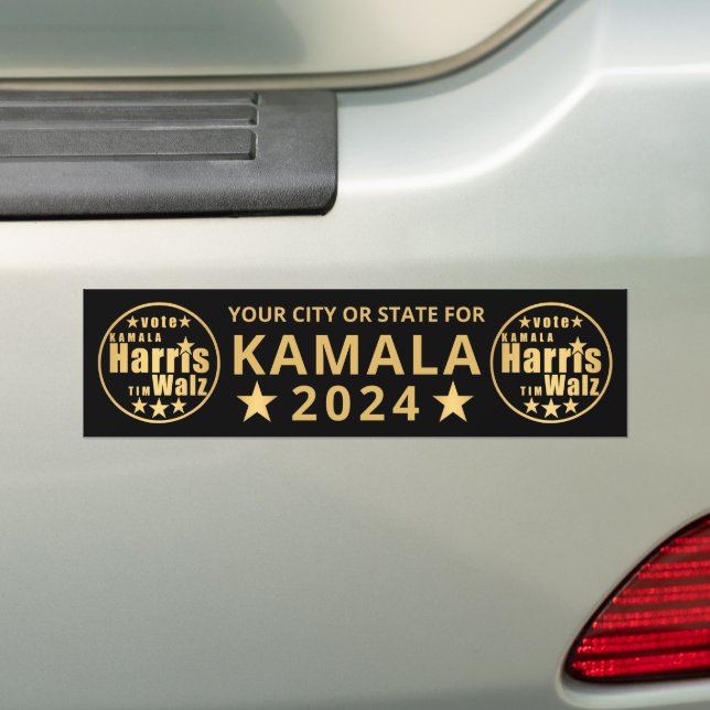 Harris Walz Gold Wahl Personalisiert politische Autoaufkleber (Auf Auto)