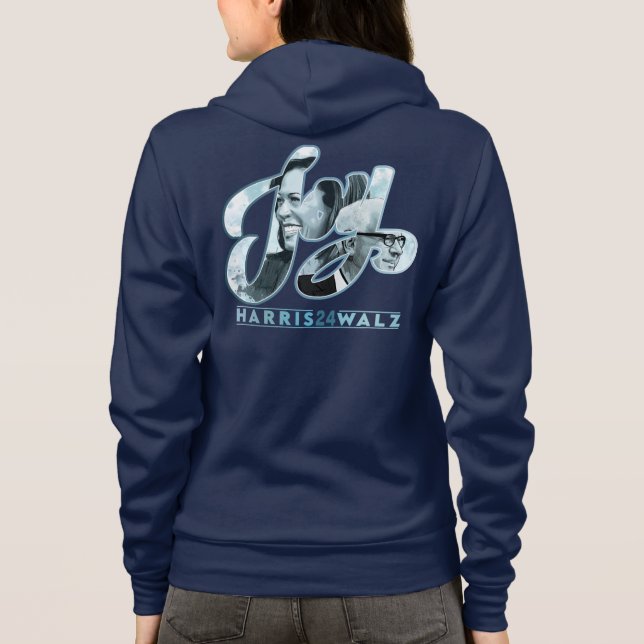 Harris Walz Joy 2 Blue Hoodie (Rückseite)