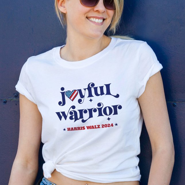 Harris Walz Joyful Warrior USA Flag Herzwahl T-Shirt (Von Creator hochgeladen)