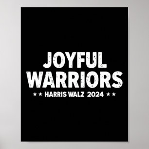 Harris Walz Joyful Warriors Kamala Harris Tim Walz Poster