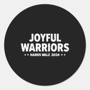 Harris Walz Joyful Warriors Kamala Harris Tim Walz Runder Aufkleber