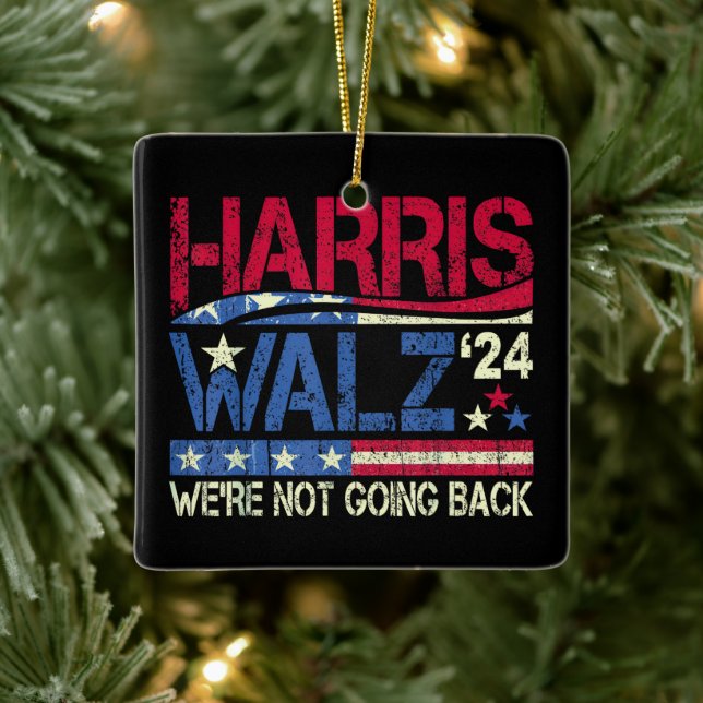 Harris Walz Kamala Harris 2024 Tim Walz Keramikornament (Baum)
