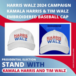 Harris Walz Kampagne 2024 Kamala Harris & Tim Walz Bestickte Baseballkappe