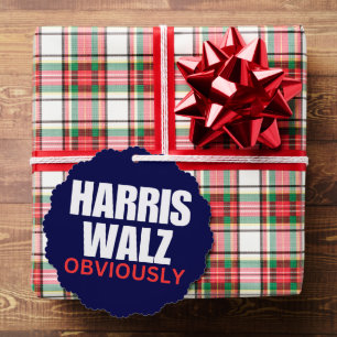 Harris Walz OBVIOUSLY Harris Walz 2024 offensich Ornament Karte
