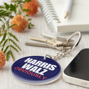 Harris Walz OBVIOUSLY   Harris Walz 2024 offensich Schlüsselanhänger