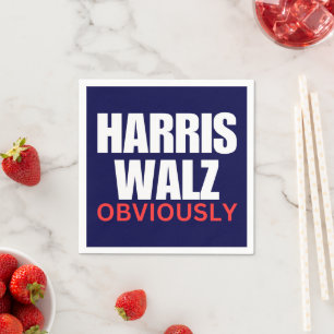 Harris Walz OBVIOUSLY   Harris Walz 2024 offensich Serviette