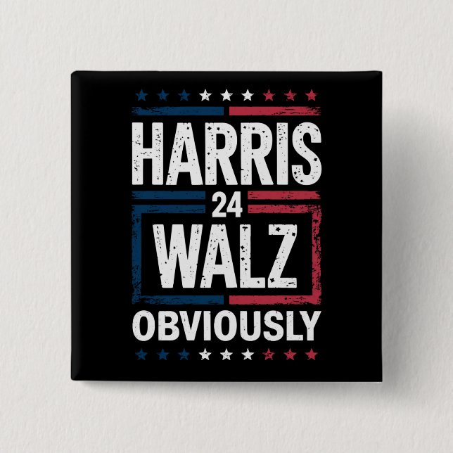 Harris Walz, offensichtlich Harris Waltz 2024 Wahl Button (Vorderseite)