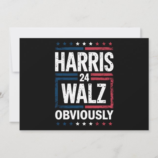 Harris Walz, offensichtlich Harris Waltz 2024 Wahl Einladung (Vorderseite)