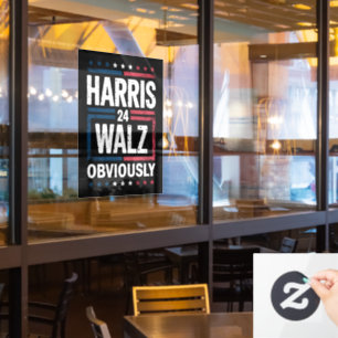 Harris Walz Offensichtlich Harris Waltz 2024 Wahl Fensteraufkleber