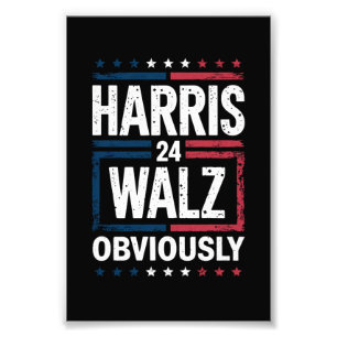 Harris Walz, offensichtlich Harris Waltz 2024 Wahl Fotodruck