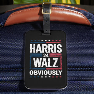 Harris Walz, offensichtlich Harris Waltz 2024 Wahl Gepäckanhänger