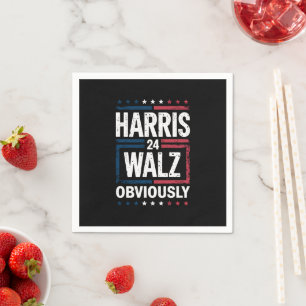 Harris Walz, offensichtlich Harris Waltz 2024 Wahl Serviette
