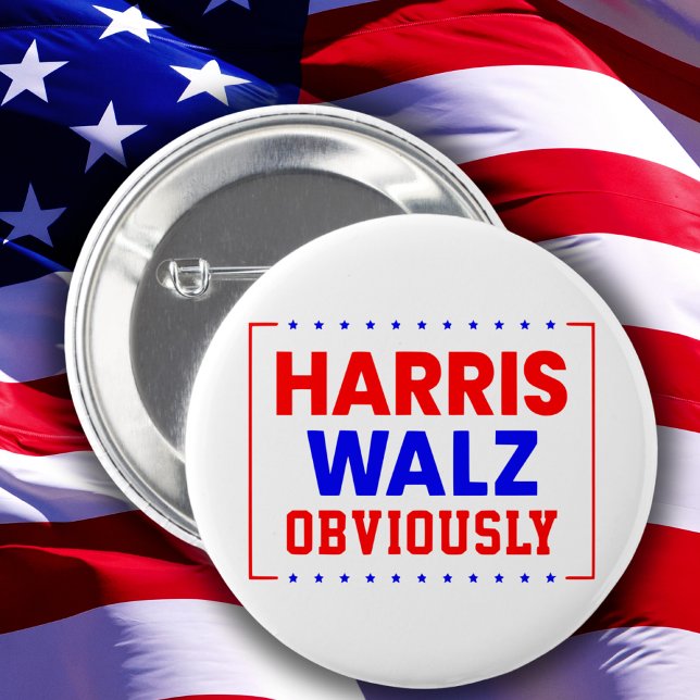 Harris Walz Offensichtlich Kamala Harris für Präsi Button (Von Creator hochgeladen)