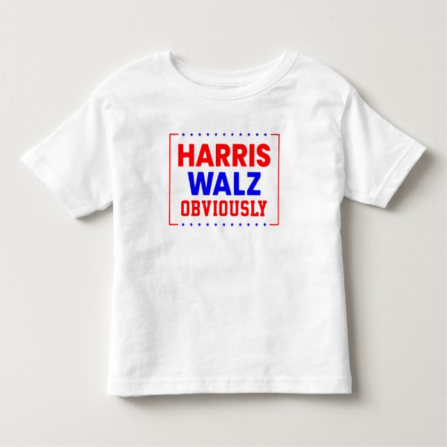 Harris Walz Offensichtlich Kamala Harris für Präsi Kleinkind T-shirt (Vorderseite)
