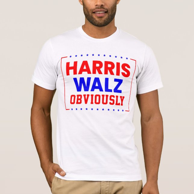 Harris Walz Offensichtlich Kamala Harris für Präsi T-Shirt (Vorderseite)