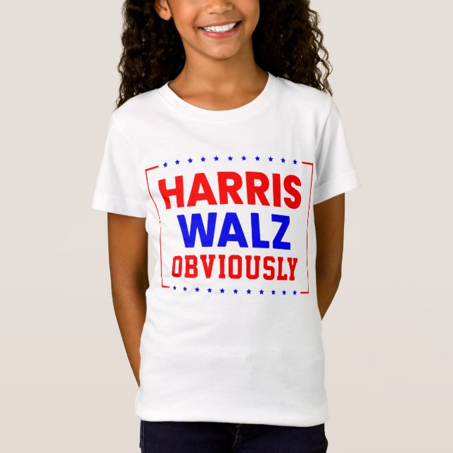 Harris Walz Offensichtlich Kamala Harris für Präsi T-Shirt (Vorderseite)