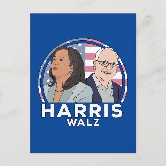 Harris Walz Postkarte (Vorderseite)