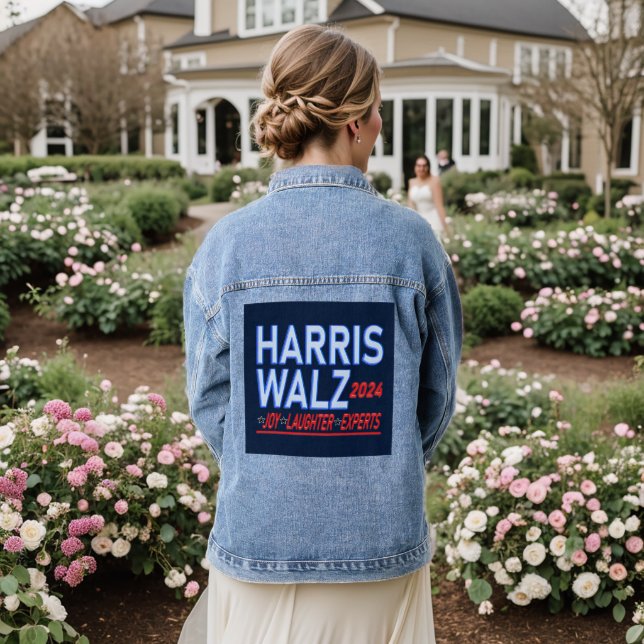 Harris Walz Präsidentschaftswahl 2024 Jeansjacke (Hochzeit Rückseite)