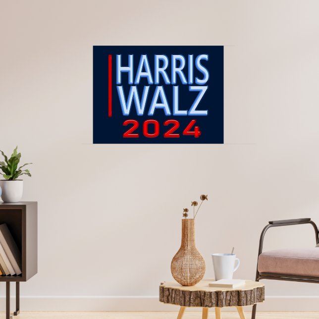 Harris Walz Präsidentschaftswahl 2024 Poster (Wohnzimmer 3)