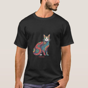 HARRIS WALZ Psychedelic Cat Mandala T Shirt