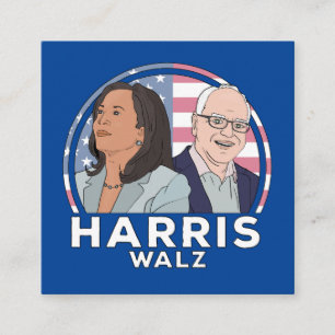 Harris Walz Quadratische Visitenkarte