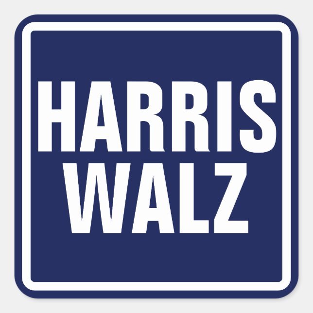 Harris-Walz Quadratischer Aufkleber (Vorderseite)