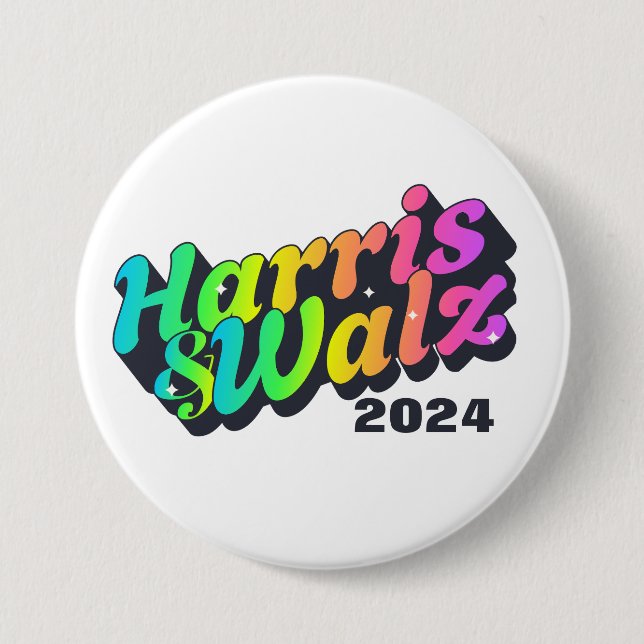 Harris & Walz Rainbow Button (Vorderseite)