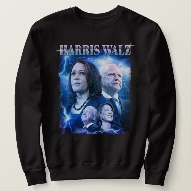 Harris Walz Retro 90er Stil Sweatshirt (Design vorne)