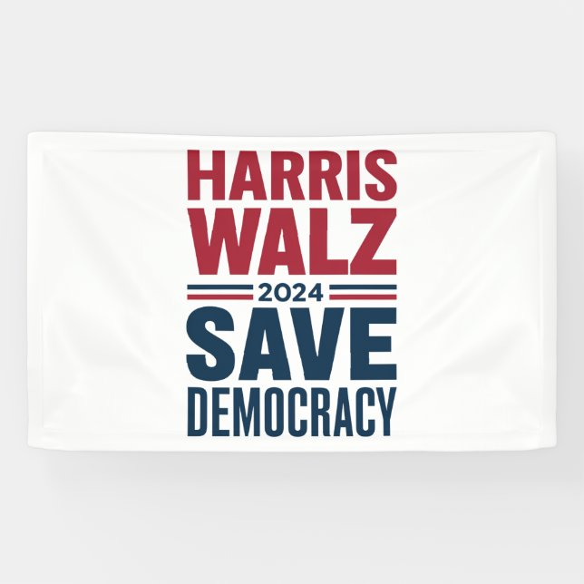 Harris Walz Rette Demokratie Banner (Horizontal)