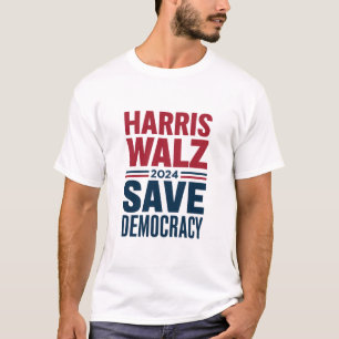 Harris Walz Rettet Demokratie T-Shirt