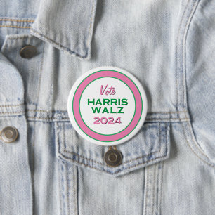 HARRIS WALZ Runde Kampagne 2024 Button