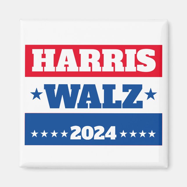 Harris Walz | Tim Walz 2024 Kampagne Blue Red Magnet (Vorne)