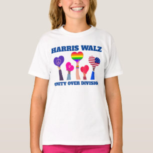 Harris Walz Unity über Division LGBTQ Dark Blue T-Shirt