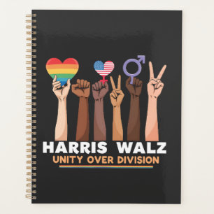 Harris Walz Unity über Division Peace Liebe LGBTQ Planer