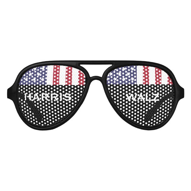 HARRIS WALZ USA Flag Party Aviators Partybrille (Vorderseite)