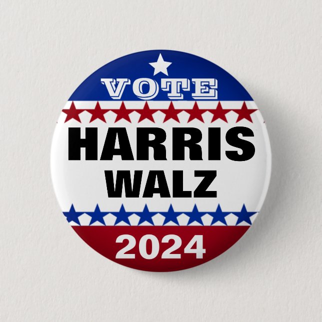 Harris walz Vance 2024 Wahl Button (Vorderseite)