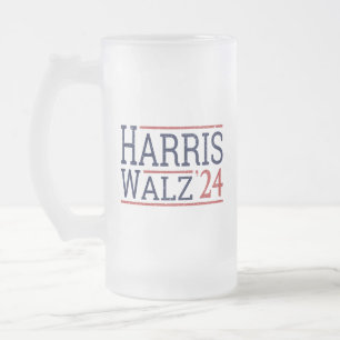 Harris Walz Wahl 2024 I Mattglas Bierglas