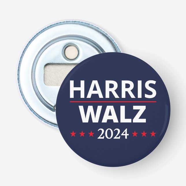 Harris Walz Wahl 2024 III Flaschenöffner (Vorderseite)