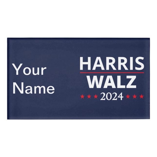 Harris Walz Wahl 2024 III Namenschild (Vorderseite)