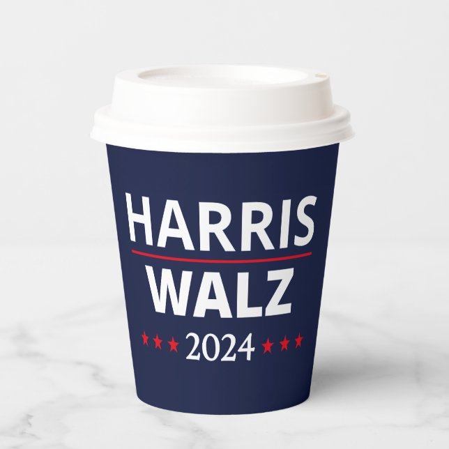 Harris Walz Wahl 2024 III Pappbecher (Vorderseite)