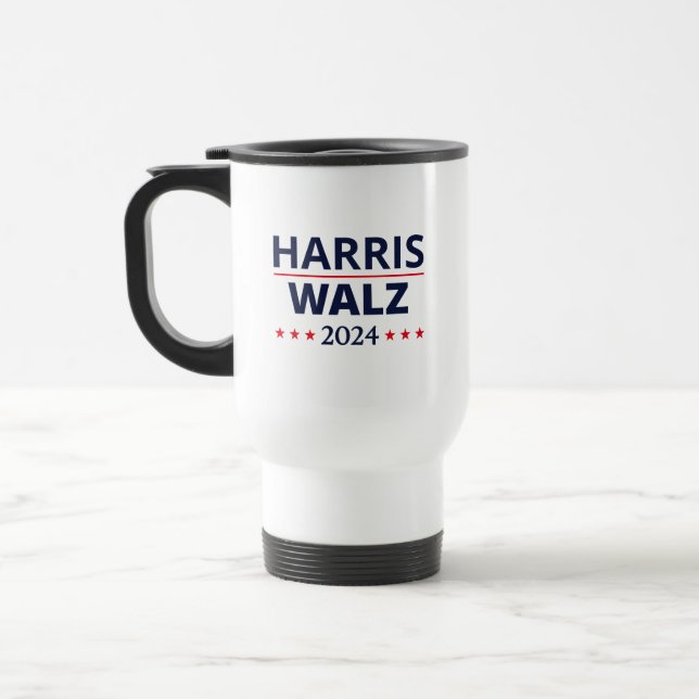 Harris Walz Wahl 2024 III Reisebecher (Links)