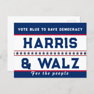 Harris & Walz Wahl 2024 Postkarte
