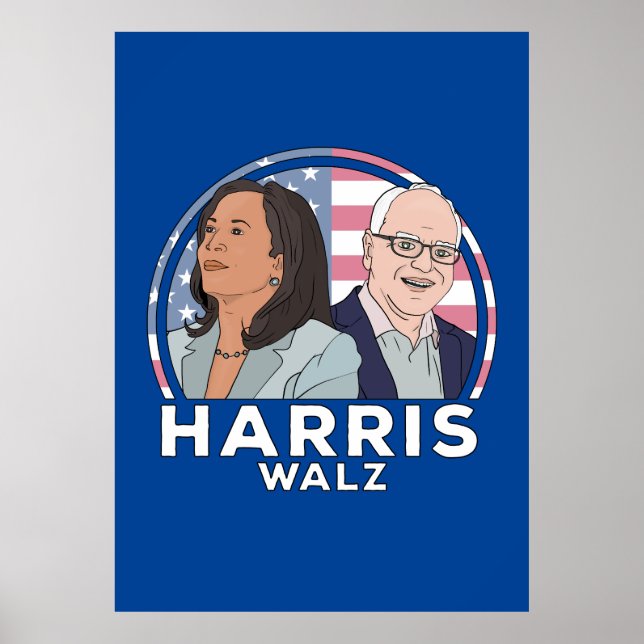 Harris Walz Wahl Poster (Vorne)